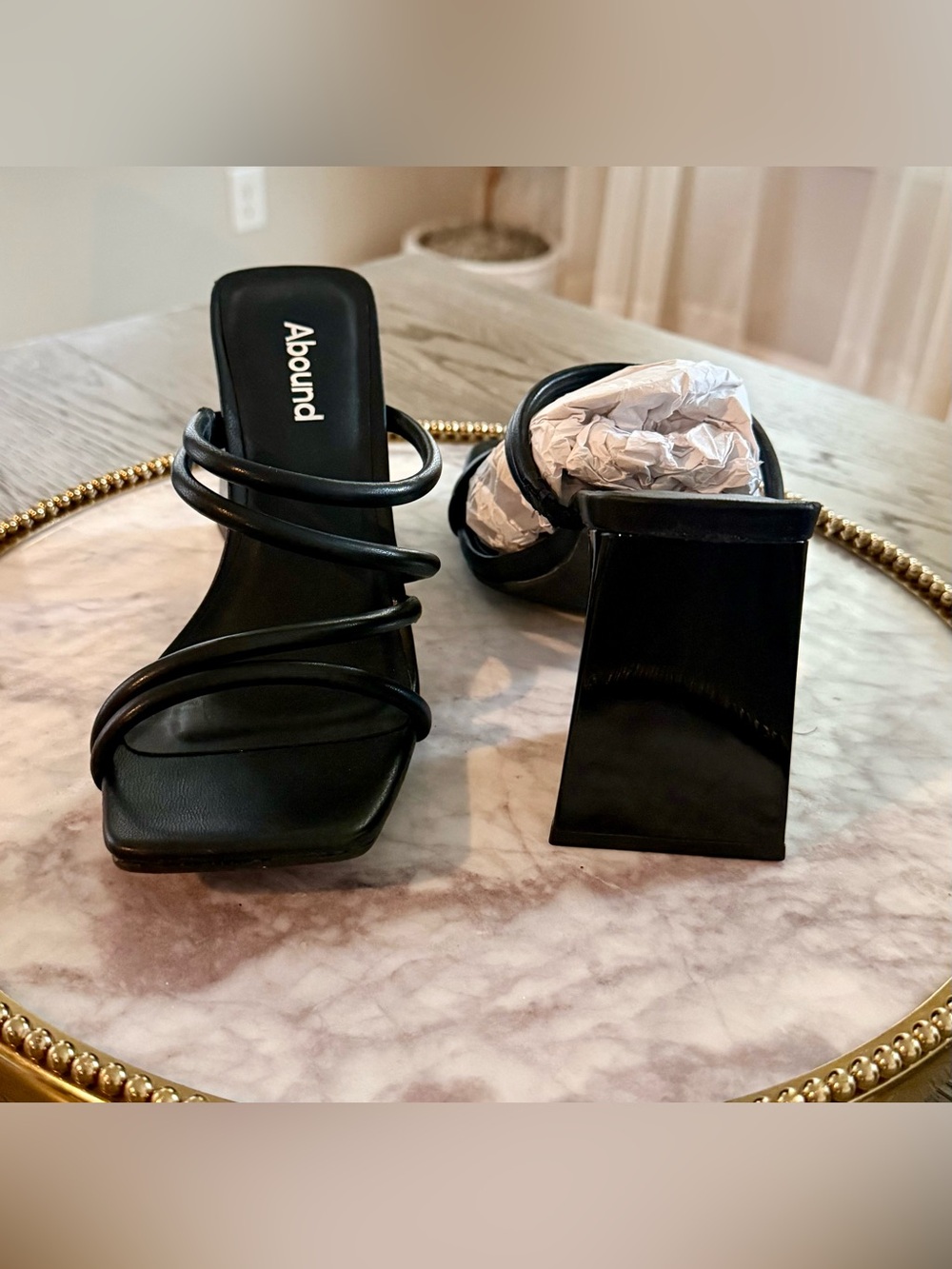 Abound Austin Black Strappy Sculpted Block Heel Sandals | Sz. 6 (NWOB) - Picture 5 of 7